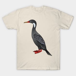 Red-legged cormorant bird cartoon illustration T-Shirt